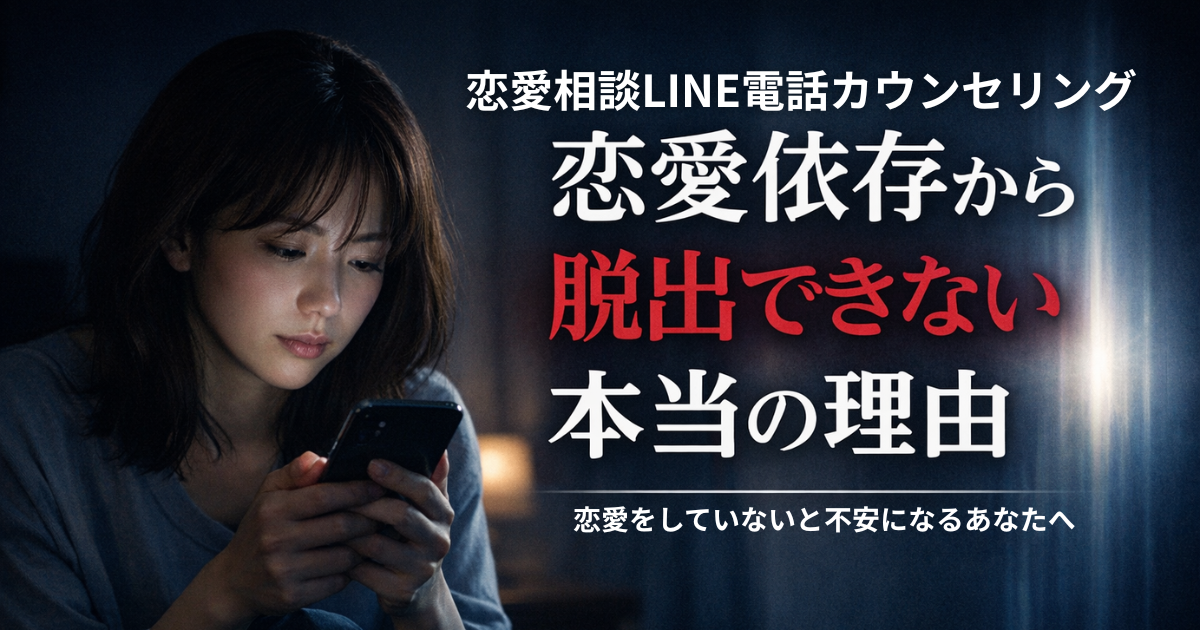 恋愛依存から脱出できない本当の理由｜恋愛相談LINE電話カウンセリング