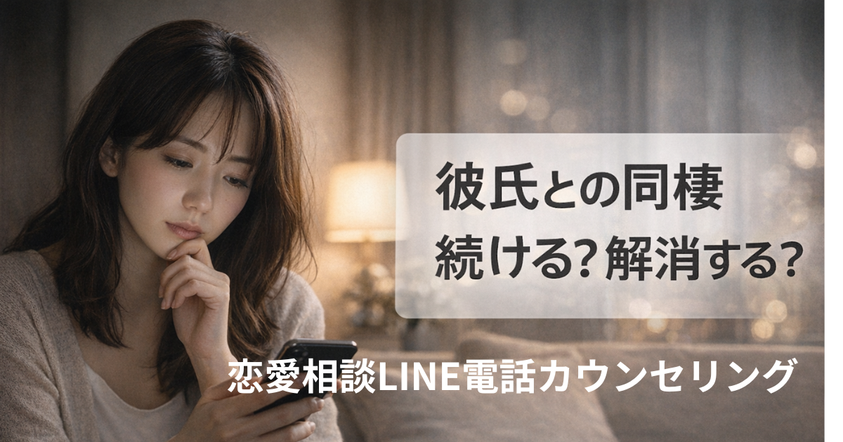 彼氏と同棲を解消する時の恋愛相談｜恋愛相談LINE電話カウンセリング