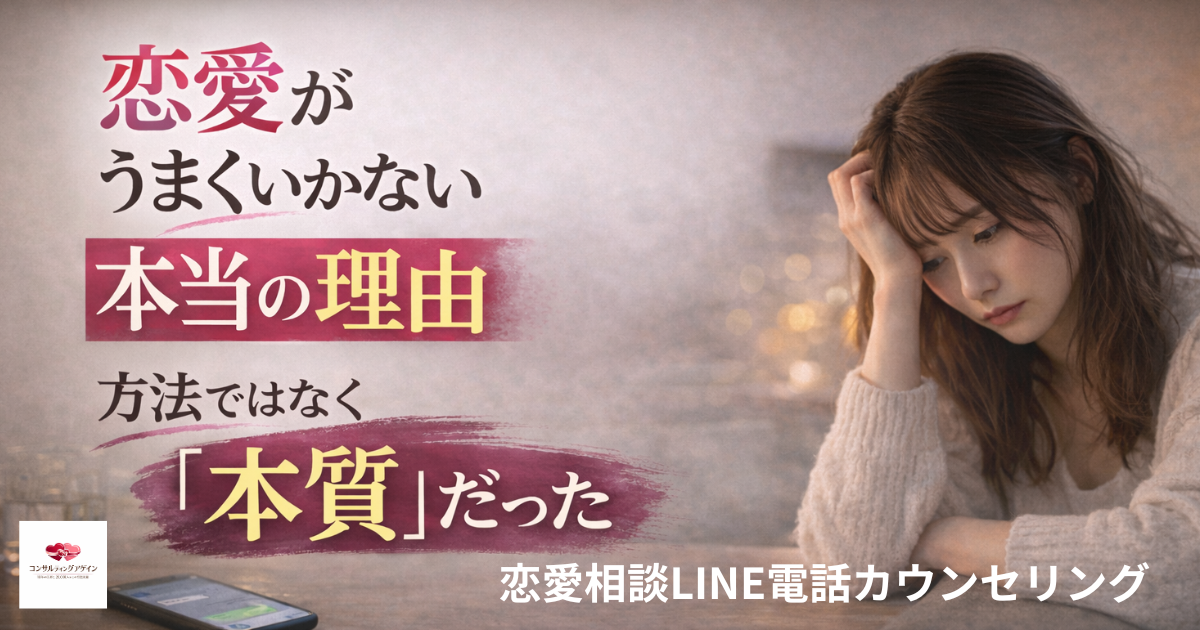恋愛がうまくいかない理由は恋愛の本質にある｜恋愛相談LINE電話カウンセリング